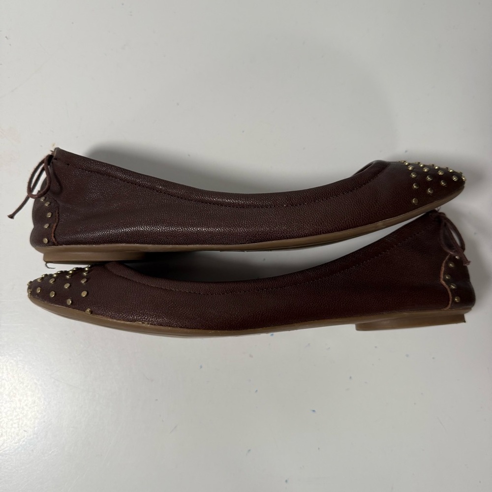 GAP Brown Studded Tie Back Ballet Style Flats - Picture 5 of 14